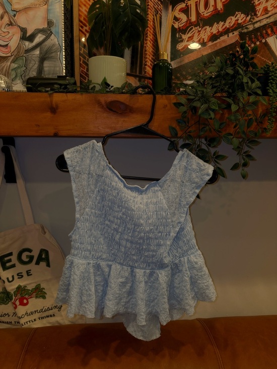 Urban Outfitters - Women’s Light Blue Peplum Top - Picture 2 of 4